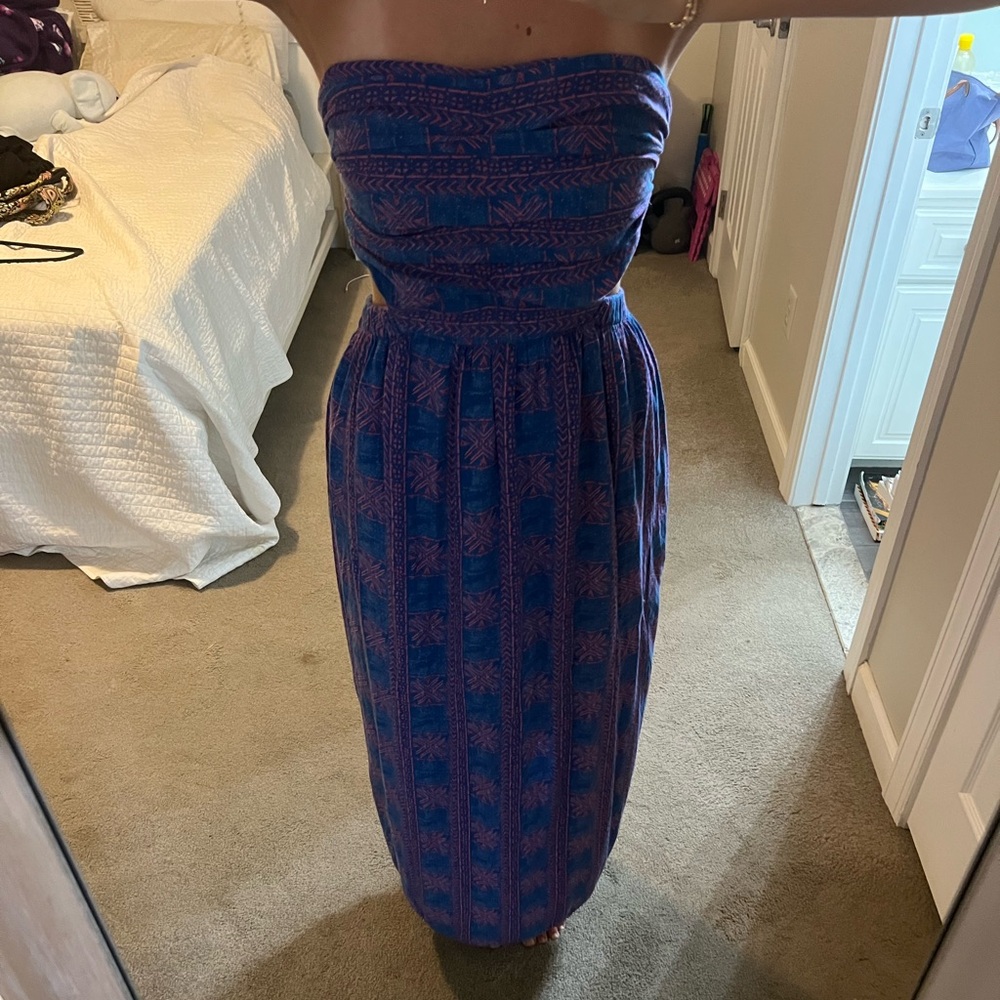 Free People Strapless Blue and Purple Dress